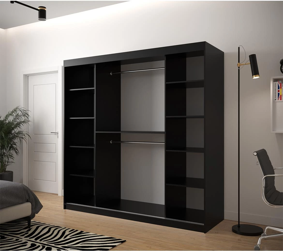 Hexagon ormar 2 vrata 200x62x200 cm crno/beli