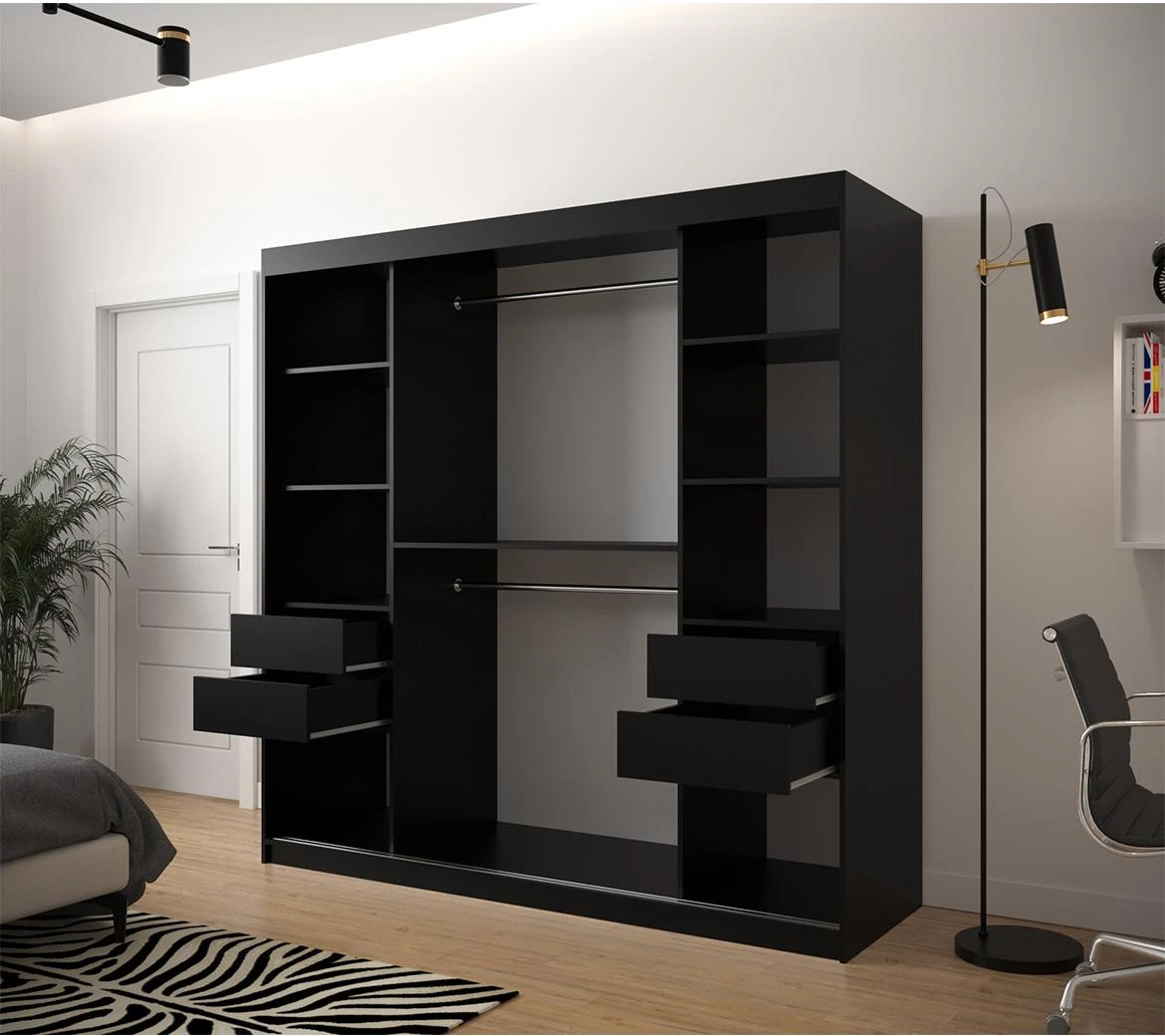 Hexagon ormar 2 vrata 200x62x200 cm crno/beli