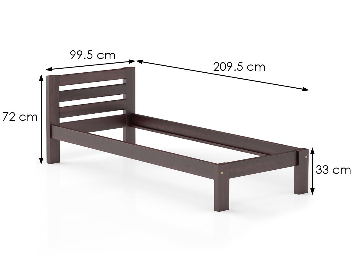 Drveni krevet LK127 99,5x209,5x72 cm orah