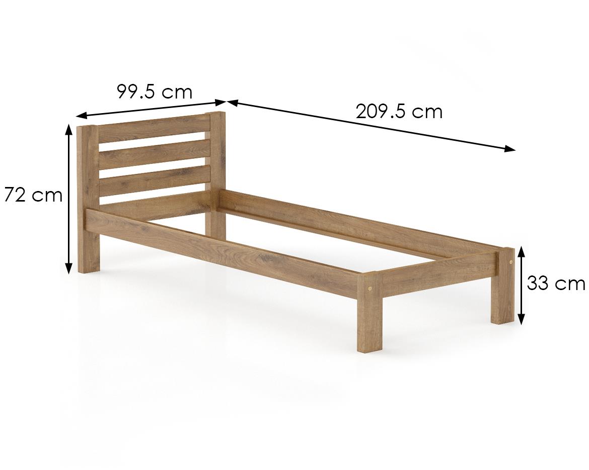Drveni krevet LK127 99,5x209,5x72 cm hrast