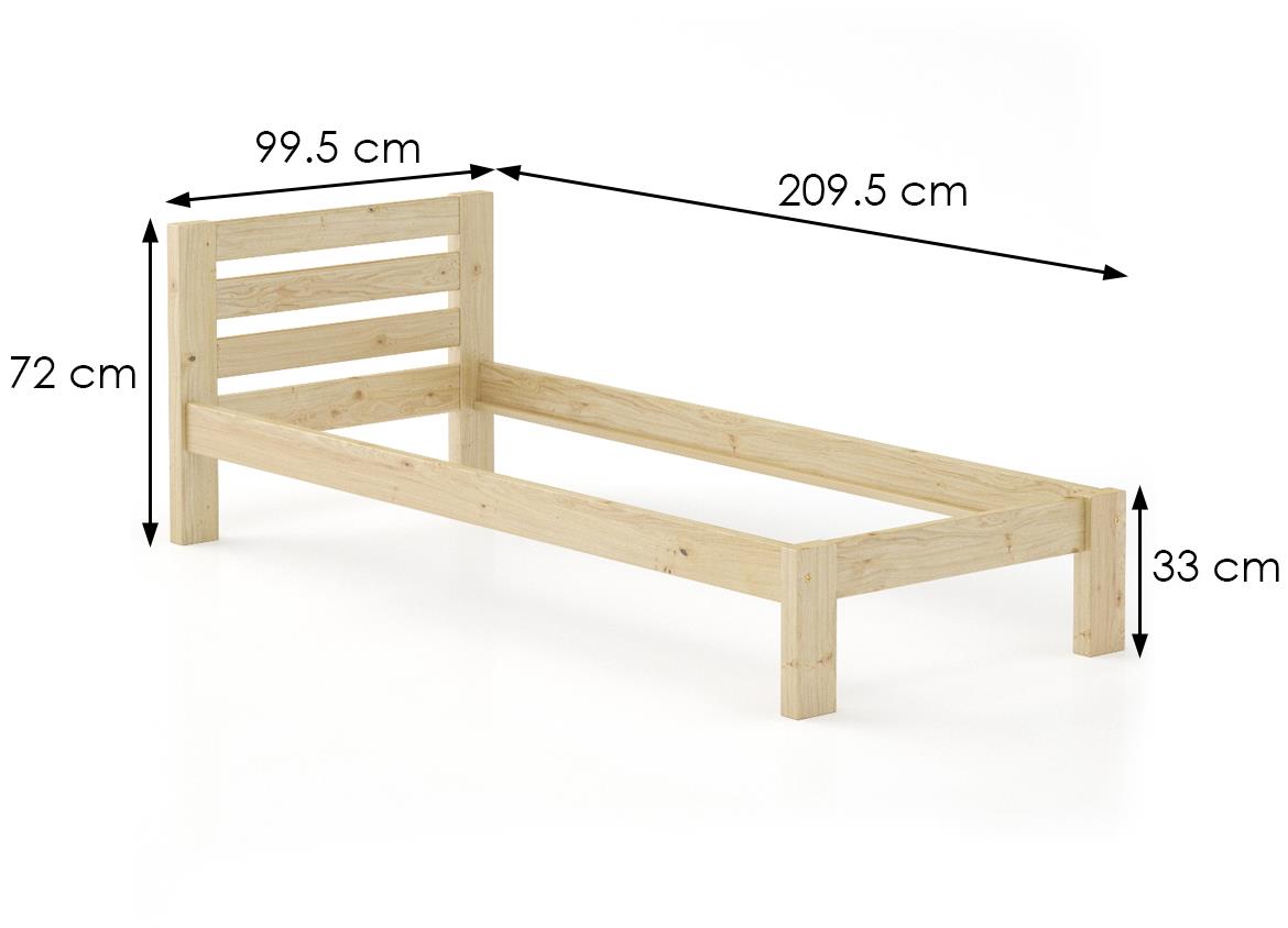 Drveni krevet LK127 99,5x209,5x72 cm natur