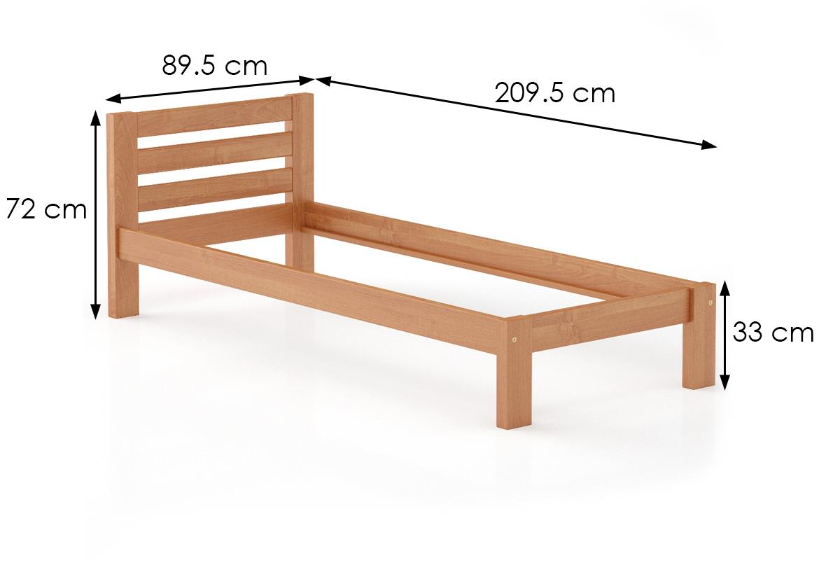 Drveni krevet LK127 89,5x209,5x72 cm bukva
