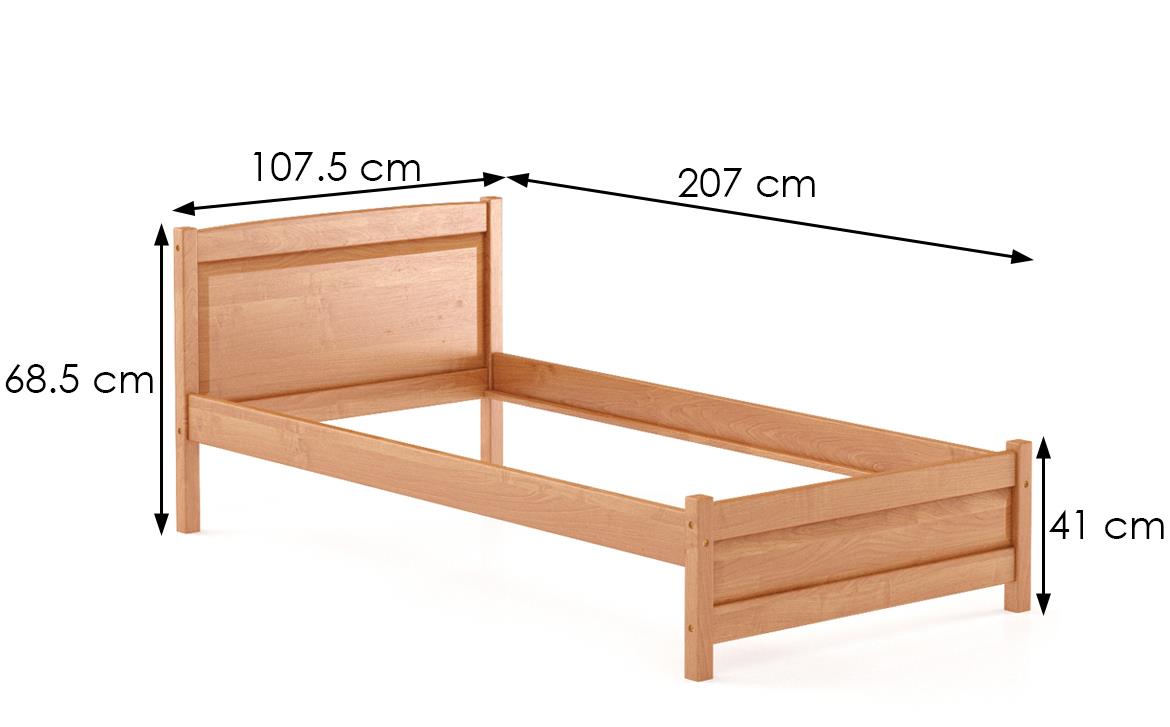 Drveni krevet LK125 107,5x207x68,5 cm bukva