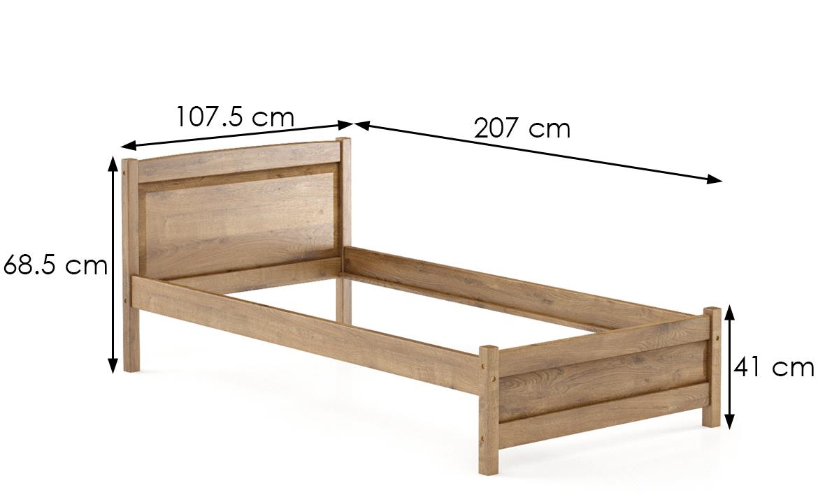 Drveni krevet LK125 107,5x207x68,5 cm hrast
