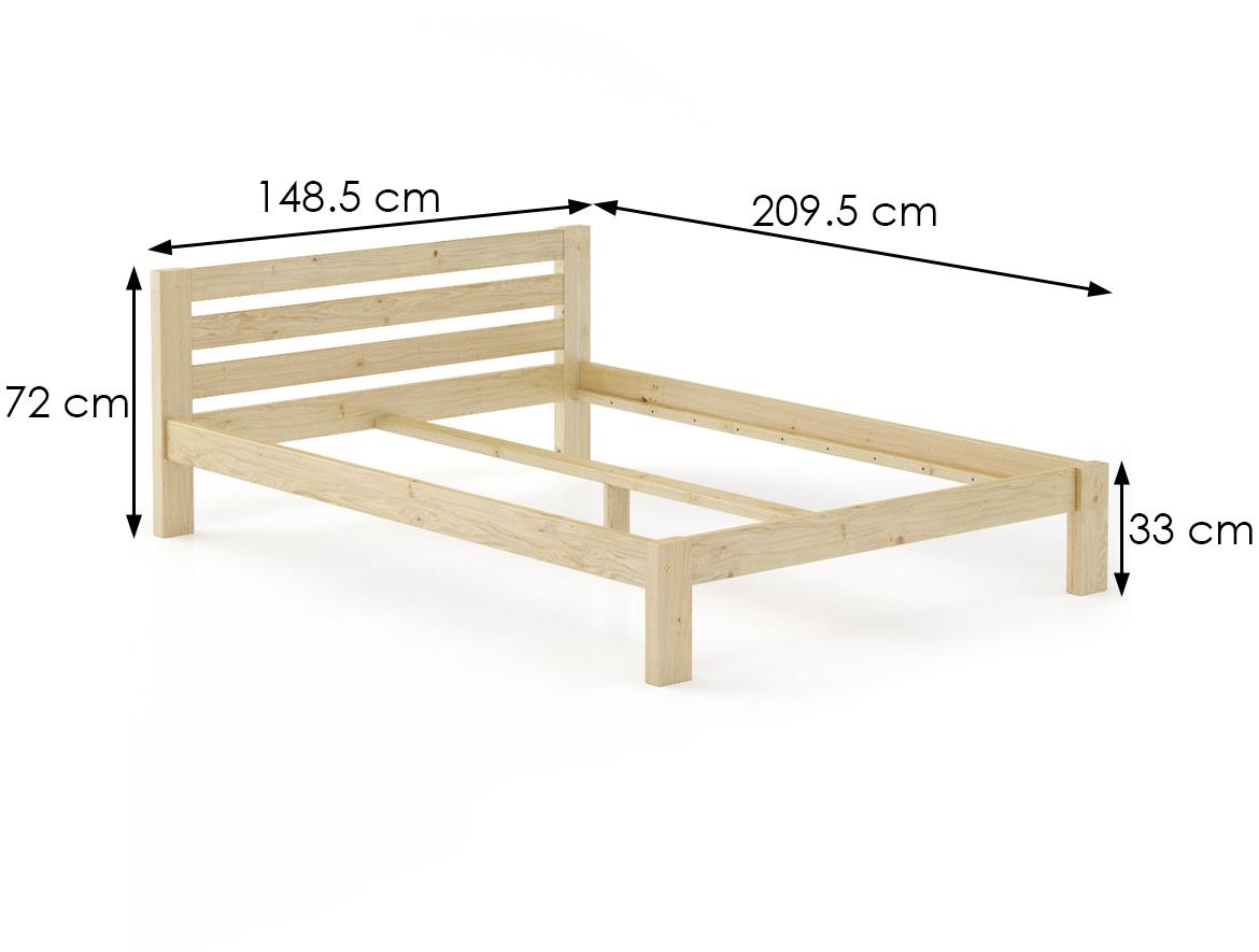 Drveni krevet LK105 148,5x209,5x72 cm natur