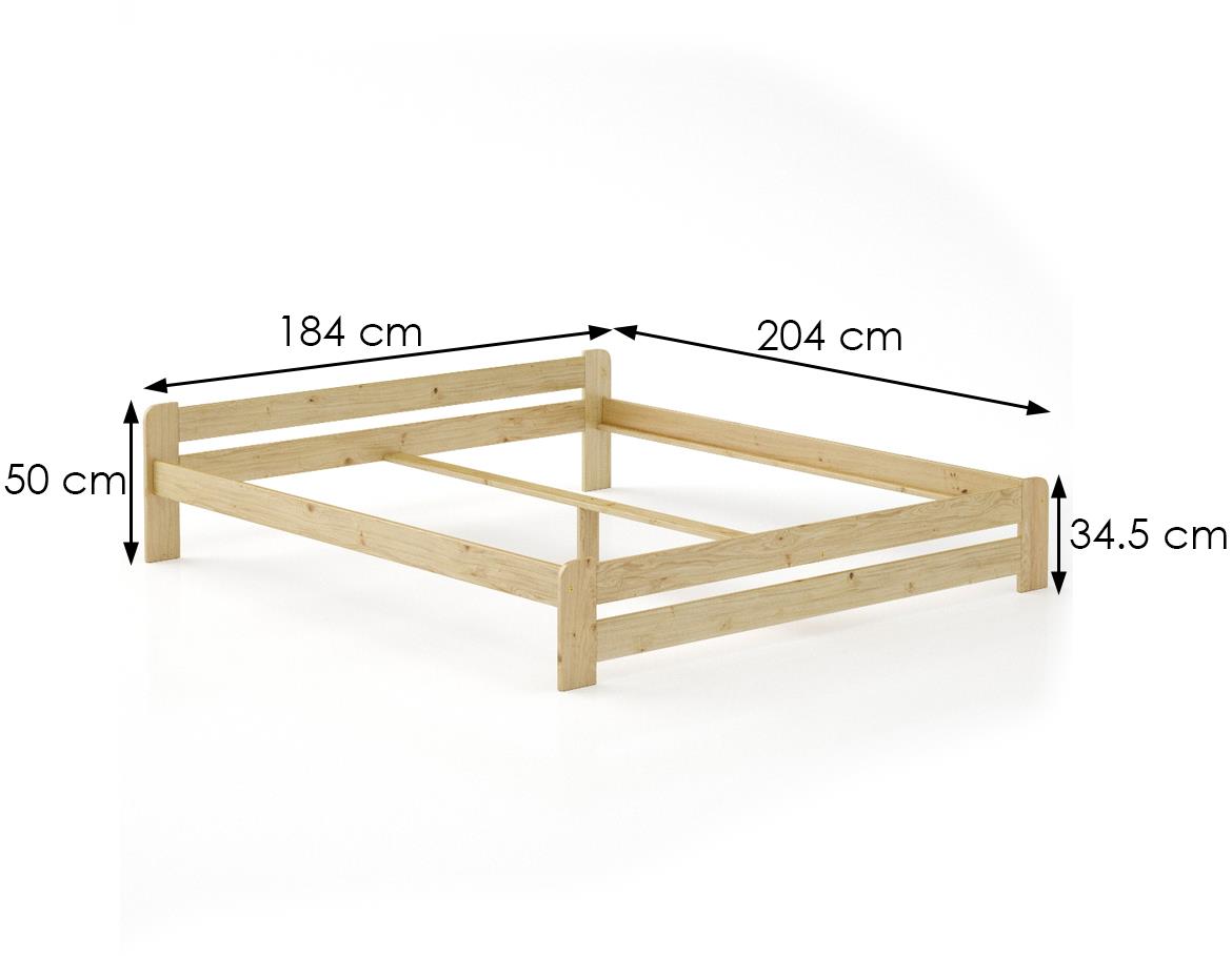 Drveni krevet LK099 184x204x50 cm natur