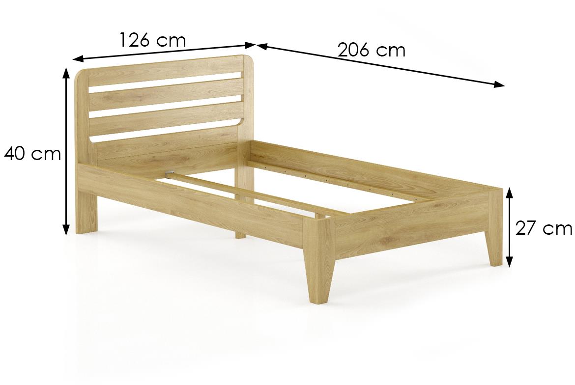 Drveni krevet LK189 126x206x40 cm hrast