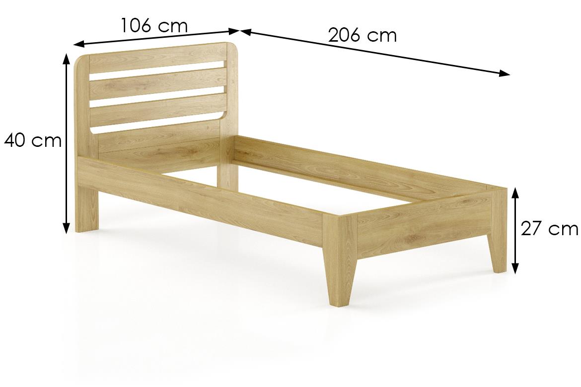 Drveni krevet LK189 106x206x40 cm hrast