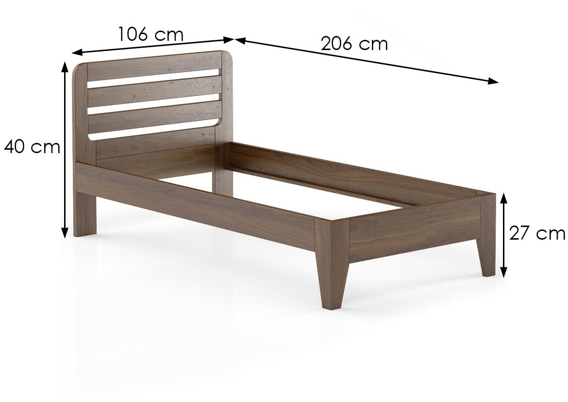 Drveni krevet LK189 106x206x40 cm smedi