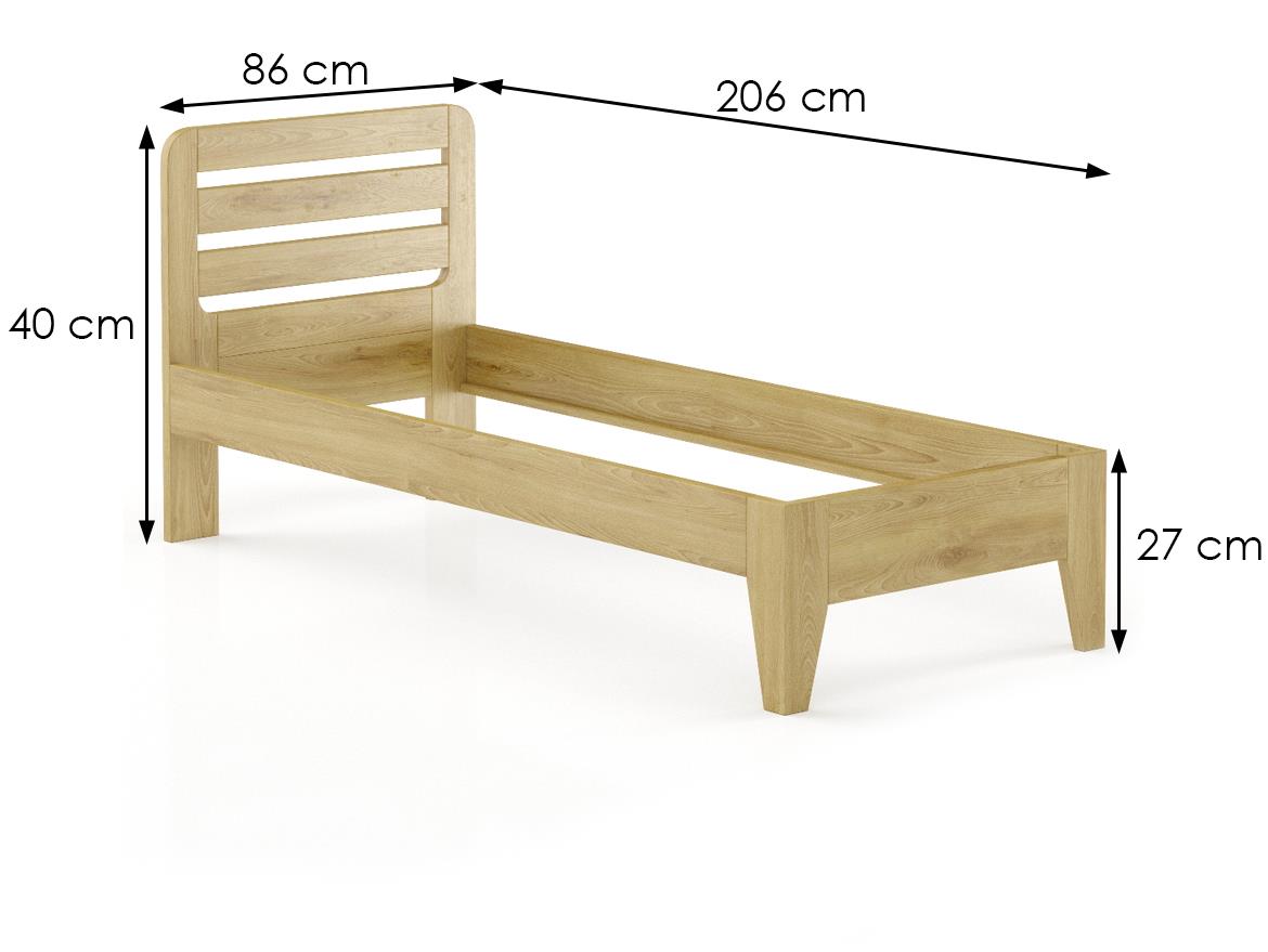 Drveni krevet LK189 86x206x40 cm hrast