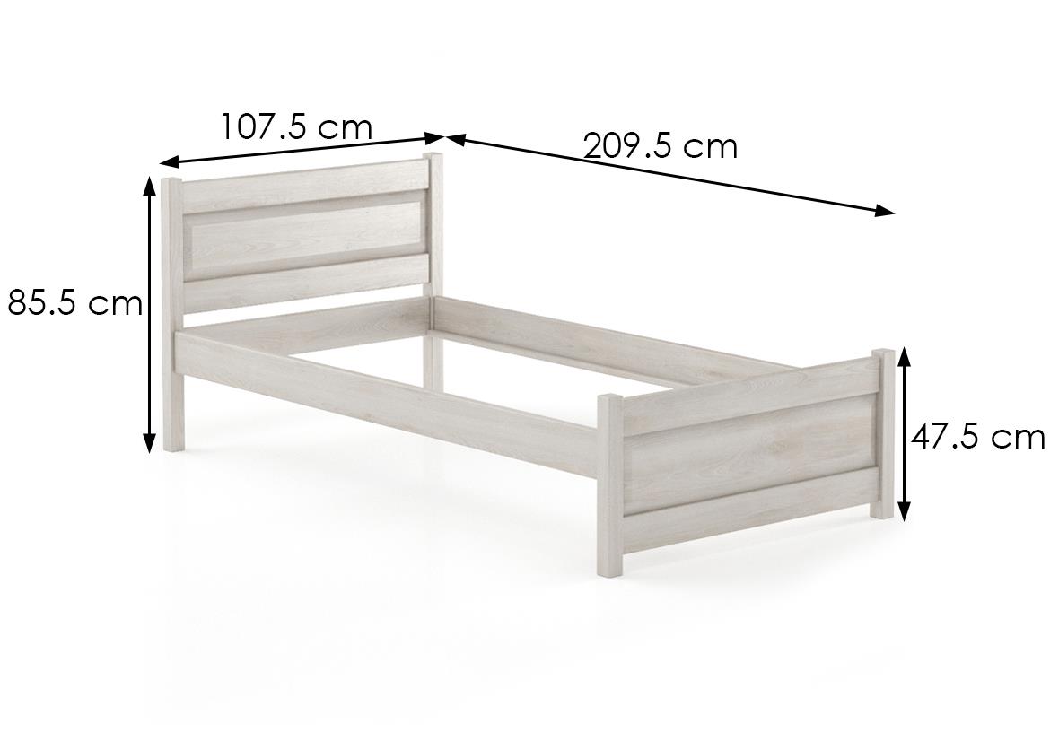 Drveni krevet LK120 107,5x209,5x85,5 cm sivi