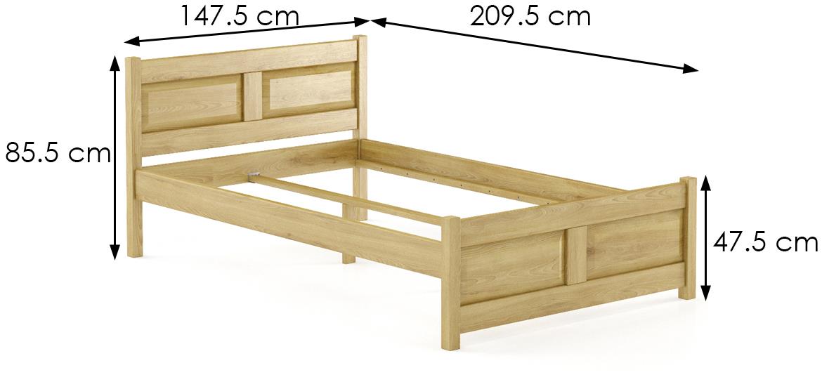 Drveni krevet LK109 147,5x209,5x85,5 cm hrast