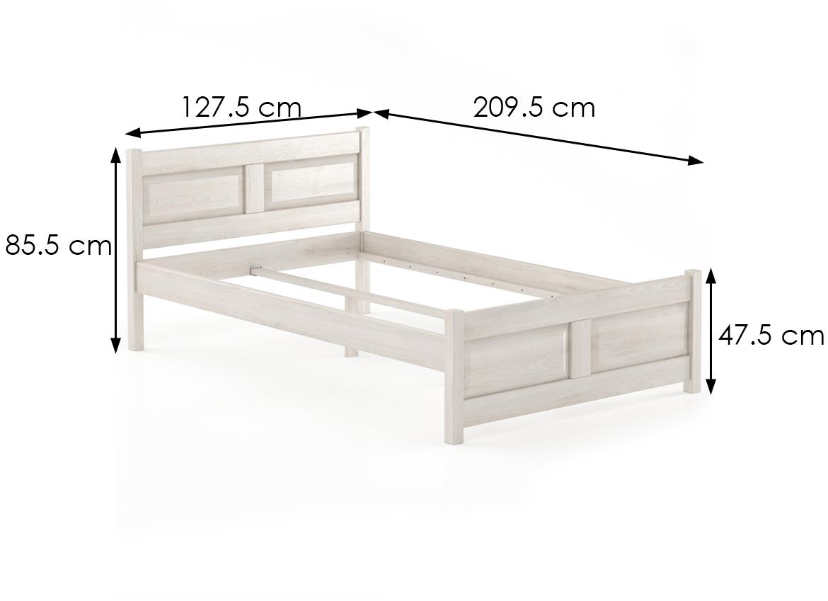 Drveni krevet LK109 127,5x209,5x85,5 cm beli