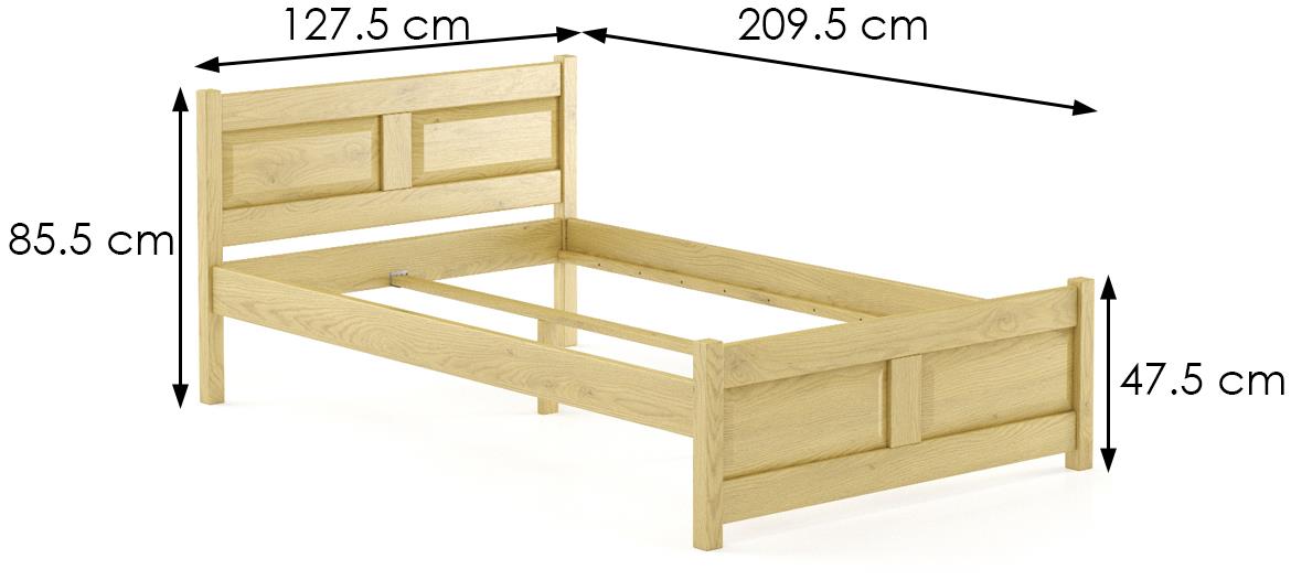 Drveni krevet LK109 127,5x209,5x85,5 cm natur