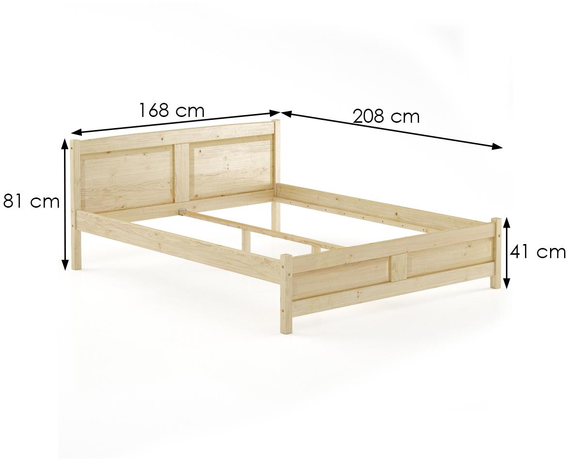 Drveni krevet LK104 168x208x81 cm natur