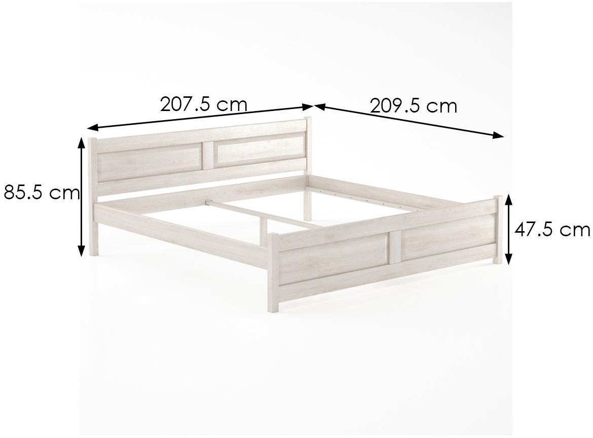 Drveni krevet LK109 207,5x209,5x85,5 cm beli