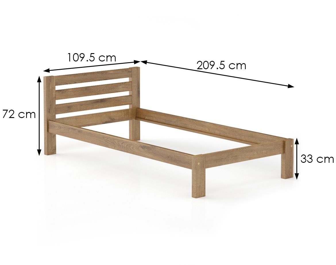 Drveni krevet LK127 109,5x209,5x72 cm hrast