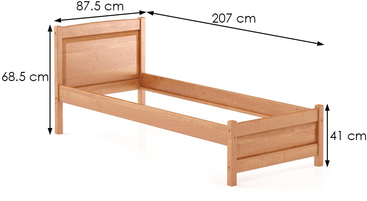 Drveni krevet LK125 87,5x207x68,5 cm bukva