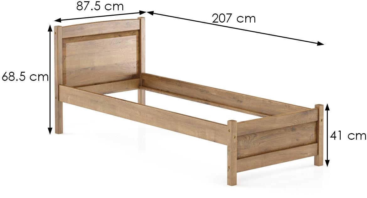 Drveni krevet LK125 87,5x207x68,5 cm hrast