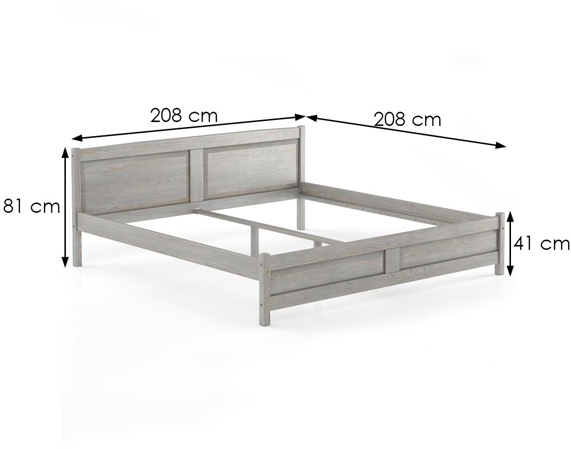 Drveni krevet LK104 208x208x81 cm sivi