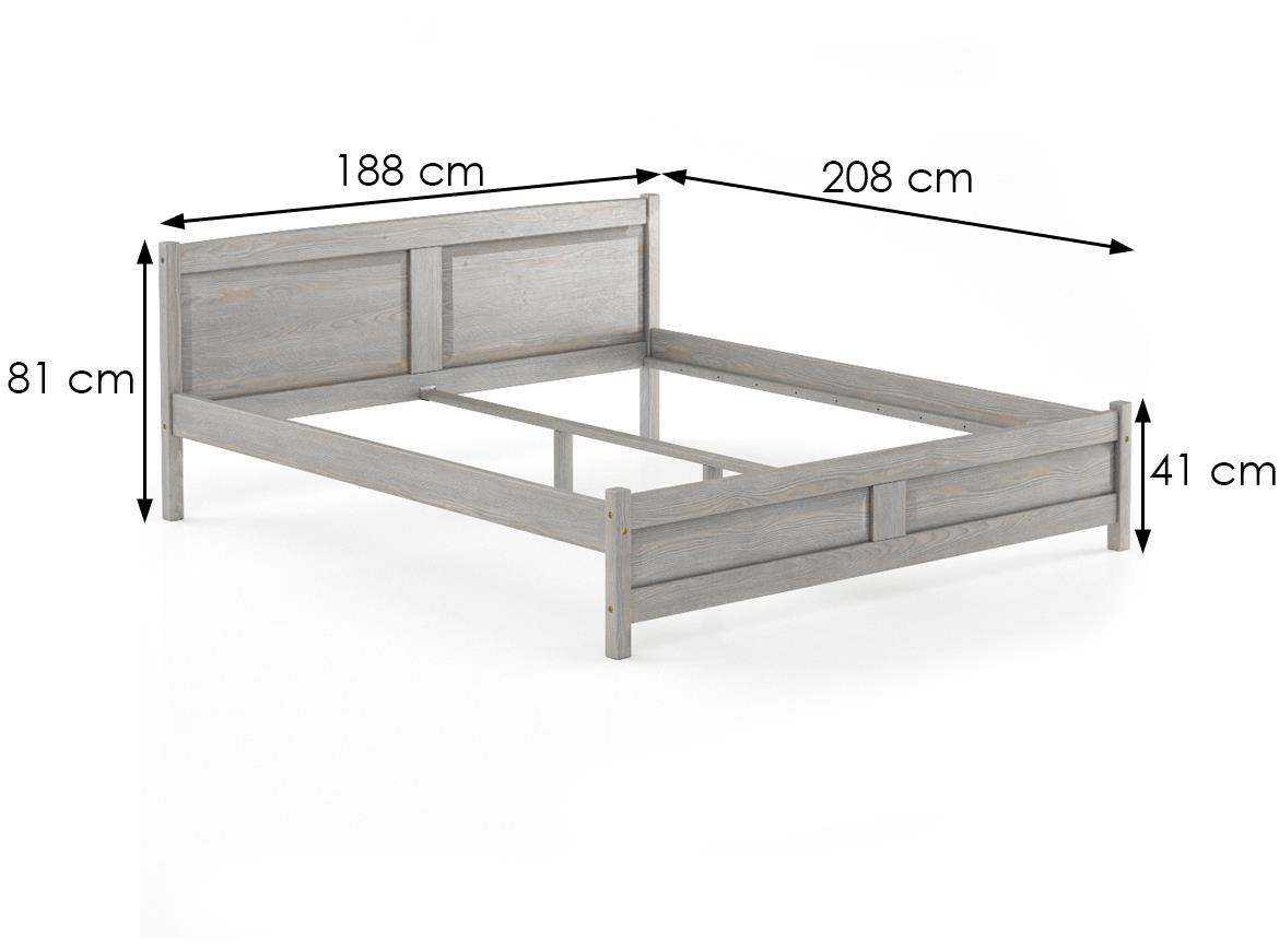 Drveni krevet LK104 188x208x81 cm sivi