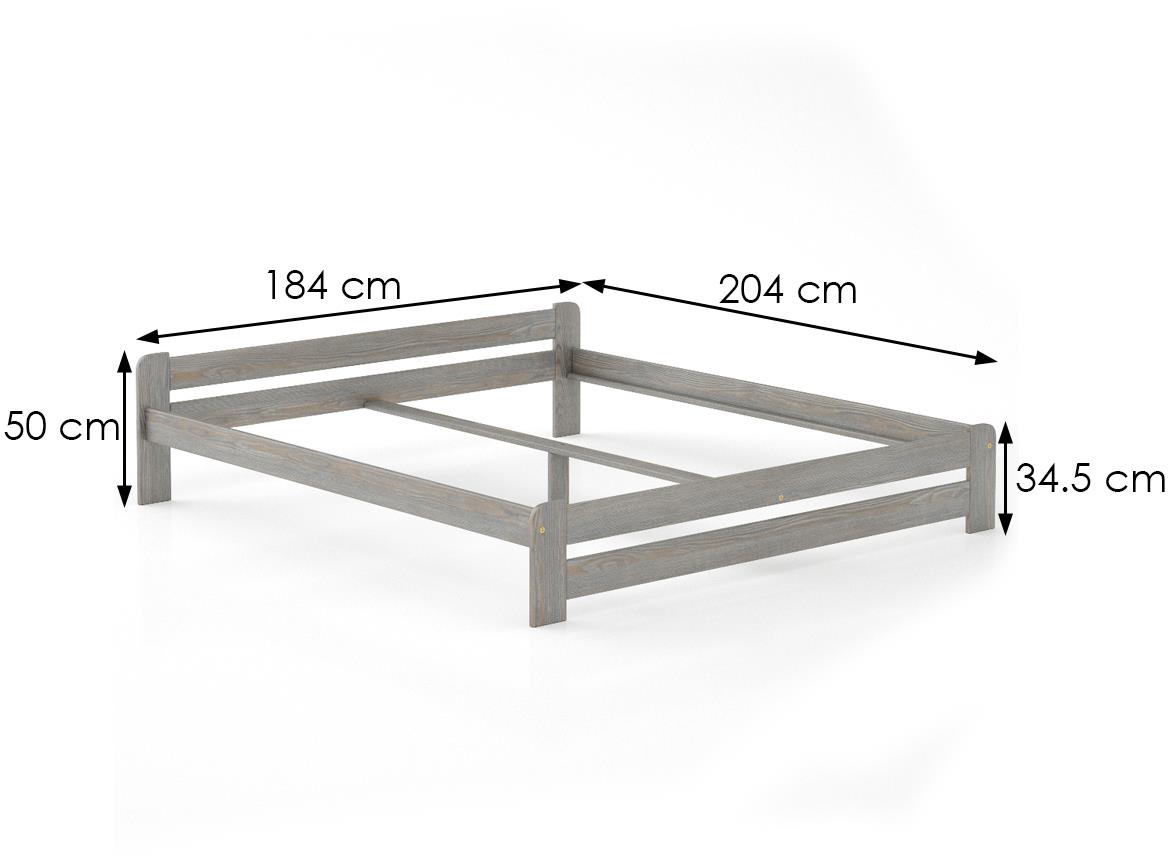 Drveni krevet LK099 184x204x50 cm sivi