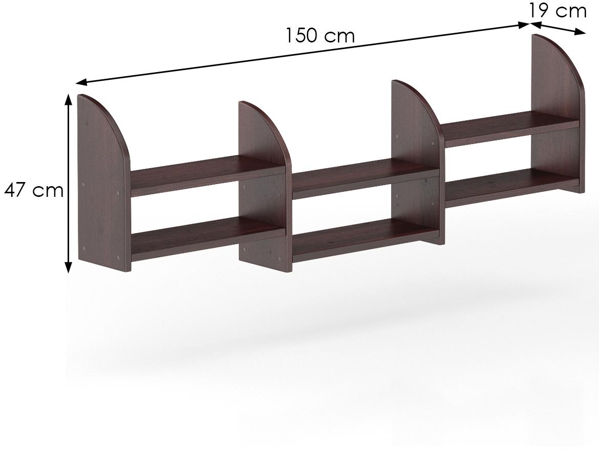 Drvena zidna polica PK101 150x19x47 cm orah