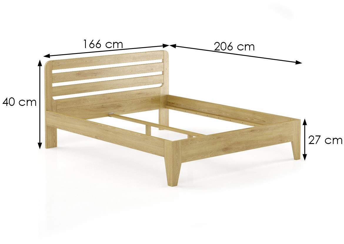 Drveni krevet LK189 166x206x40 cm hrast