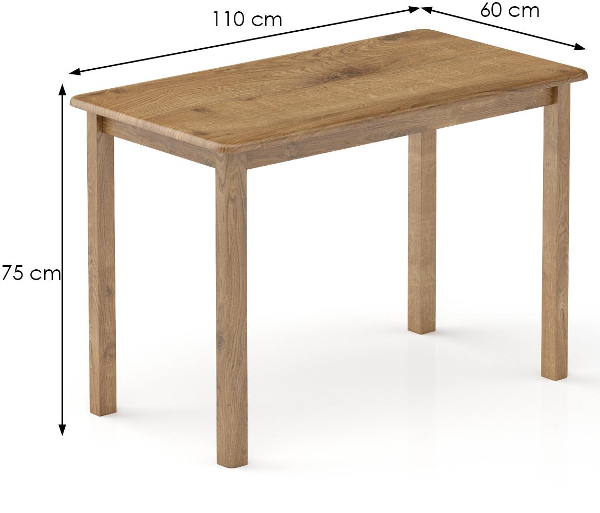 Drveni sto ST104 110x60x75 cm hrast