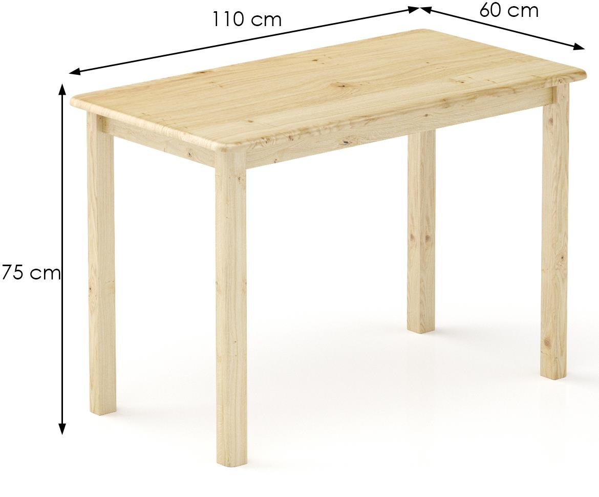 Drveni sto ST104 110x60x75 cm natur
