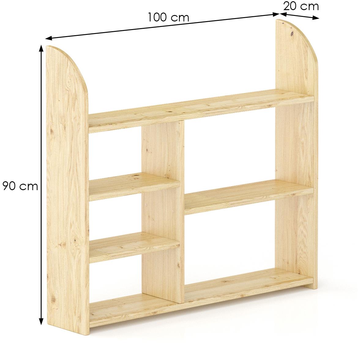 Drvena zidna polica PK107 100x20x90 cm natur