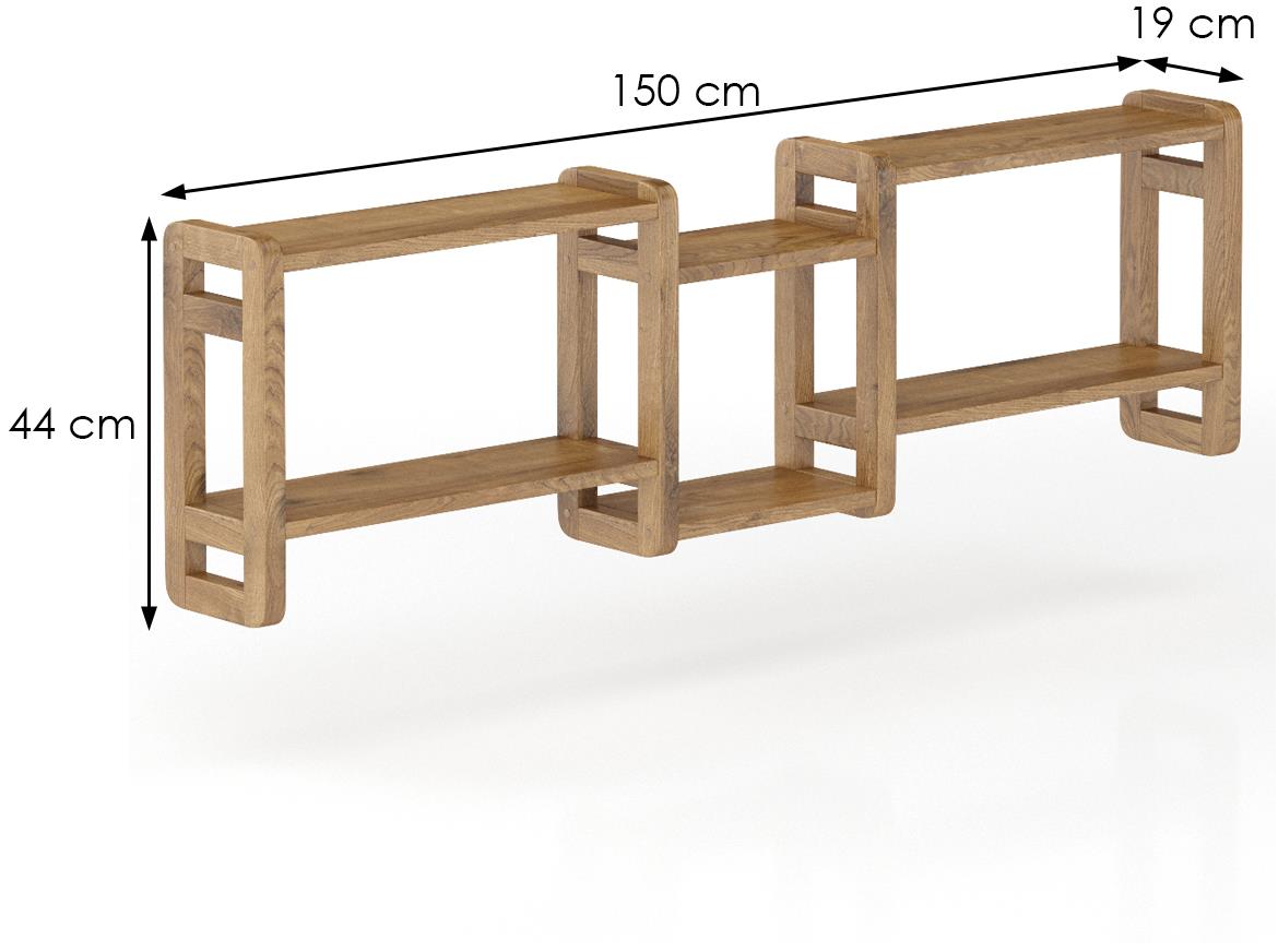 Drvena zidna polica PK103 150x19x44 cm hrast