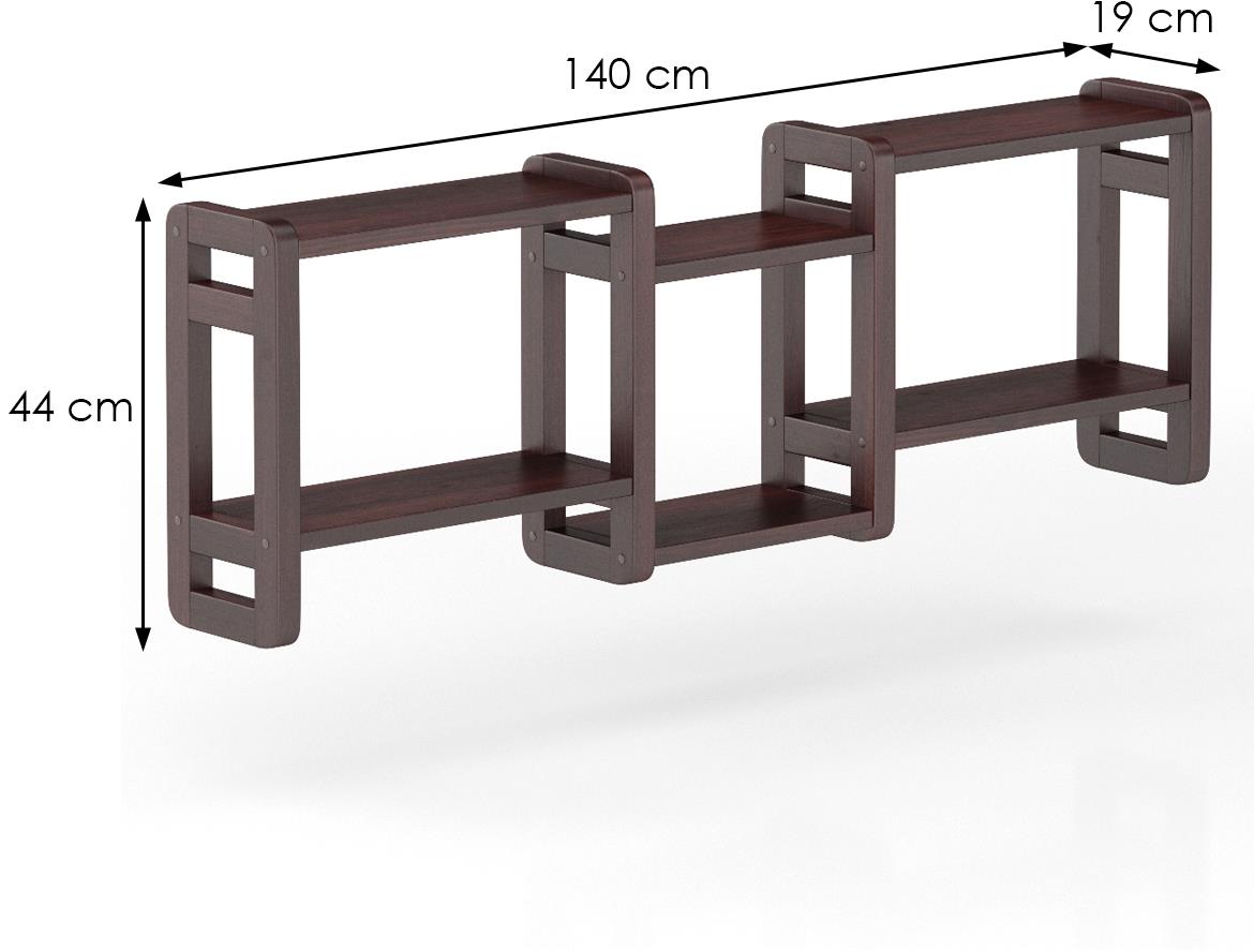 Drvena zidna polica PK103 140x19x44 cm orah