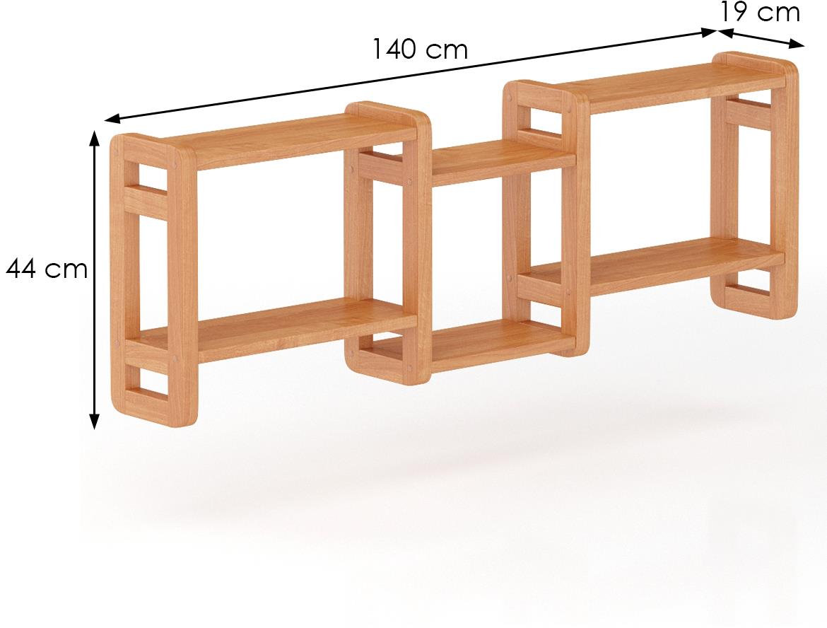 Drvena zidna polica PK103 140x19x44 cm bukva