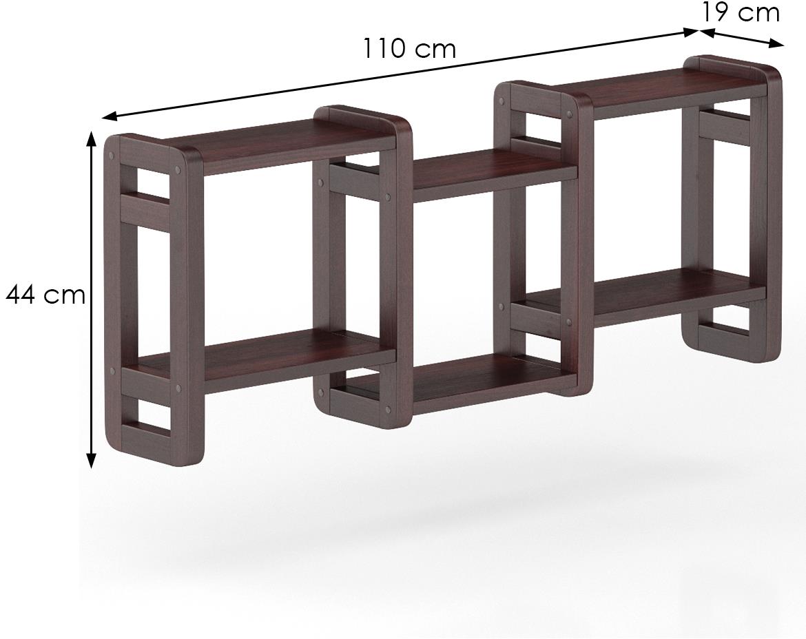 Drvena zidna polica PK103 110x19x44 cm orah