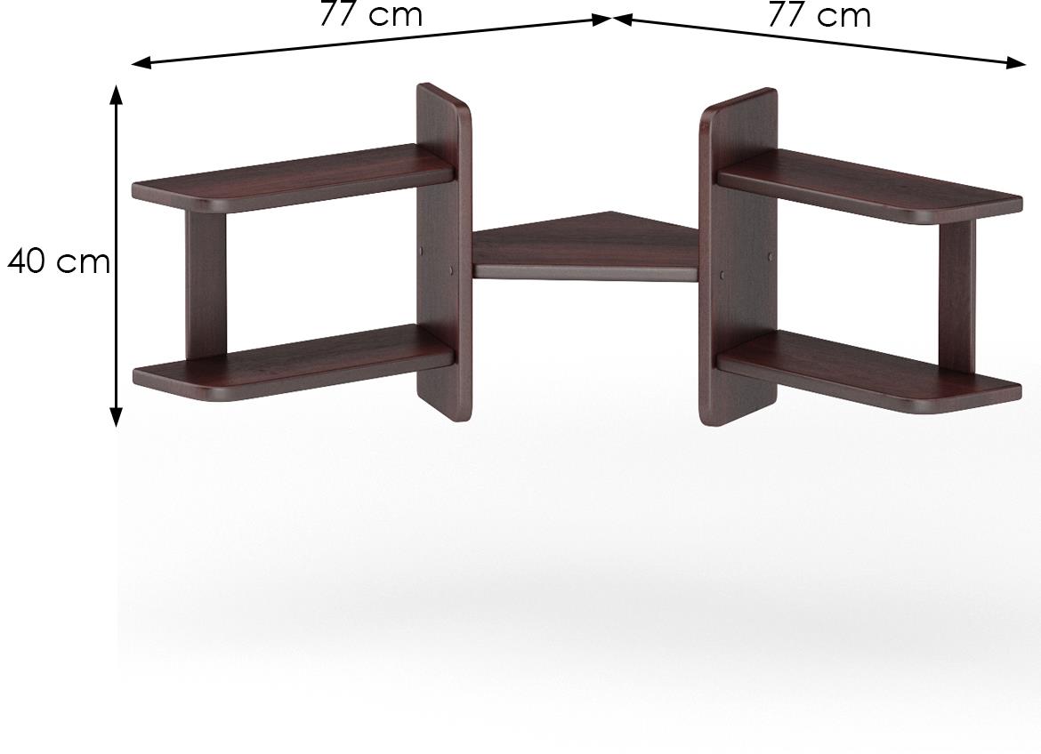 Drvena zidna polica PK131 77x77x40 cm orah