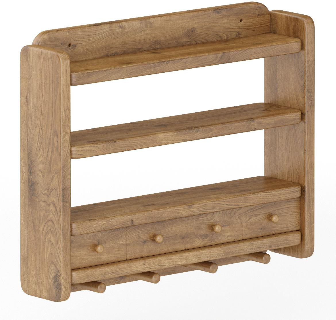 Lesena stenska polica PK118 50x10x40 cm hrast