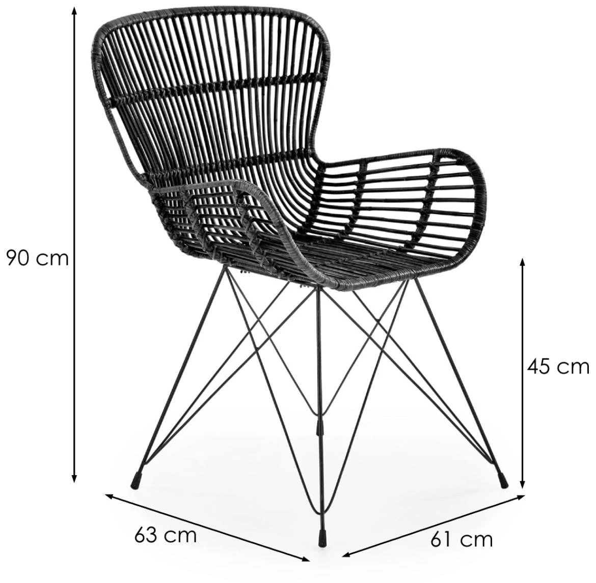 Stolica K335 61x63x90 cm crna