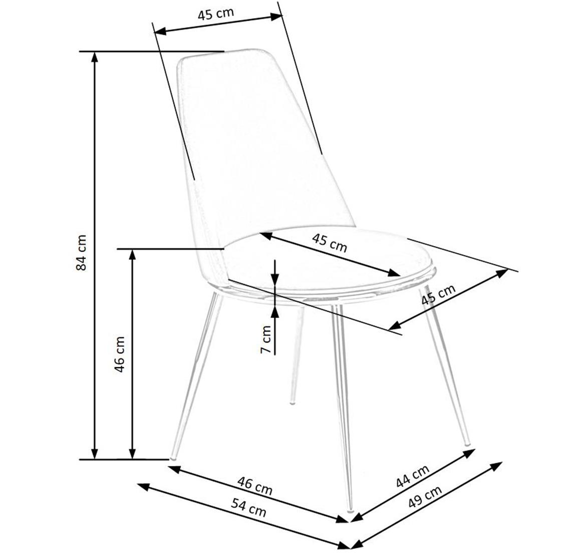 Stolica K460 49x54x84 cm roze/zlatni metal