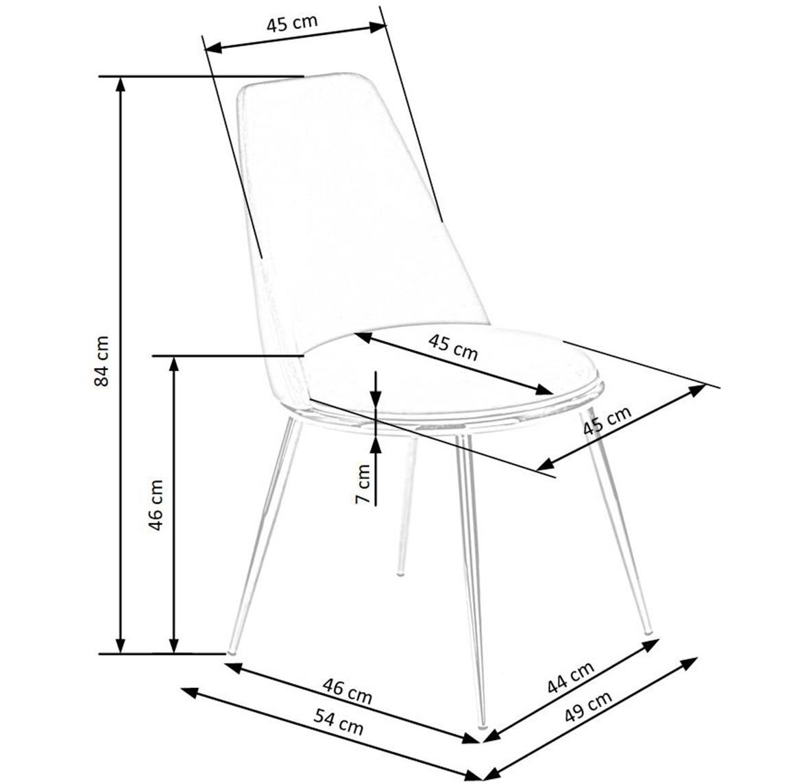 Stolica K460 49x54x84 cm siva/zlatni metal