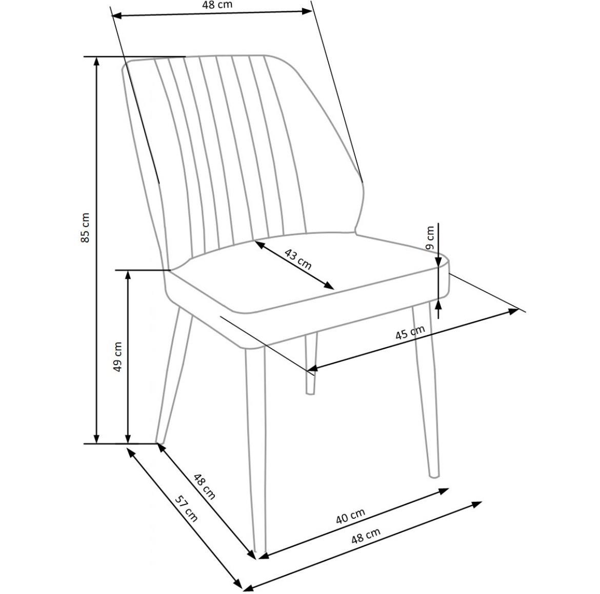 Stolica K432 48x57x85 cm siva/crni metal