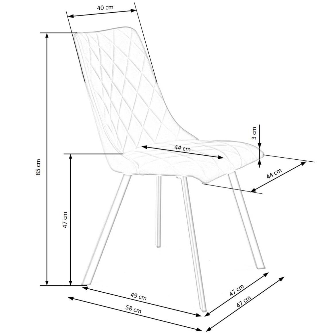 Stolica K450 44x58x85 cm plava/crni metal