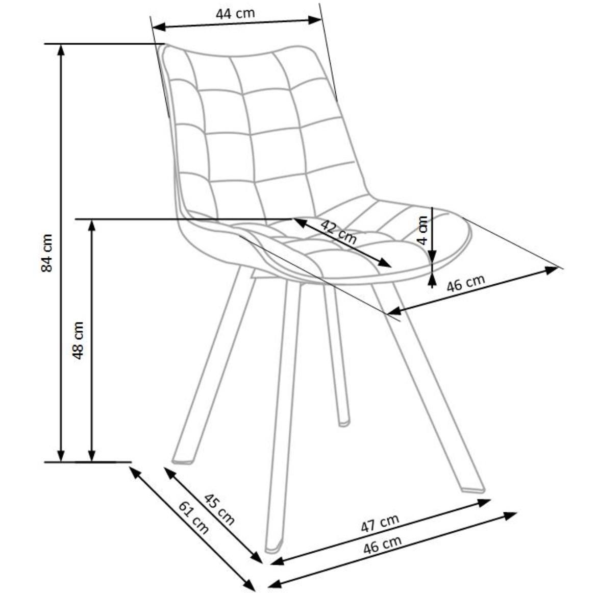 Stolica K332 46x61x84 cm žuta/crni metal