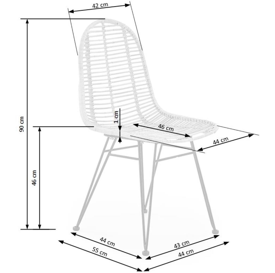 Stolica K337 44x55x90 cm natur/crna