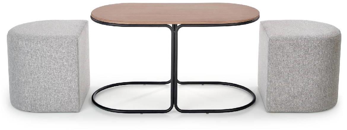 Pampa stocic+2 taburea 88x43x49 cm natur/belo/crni