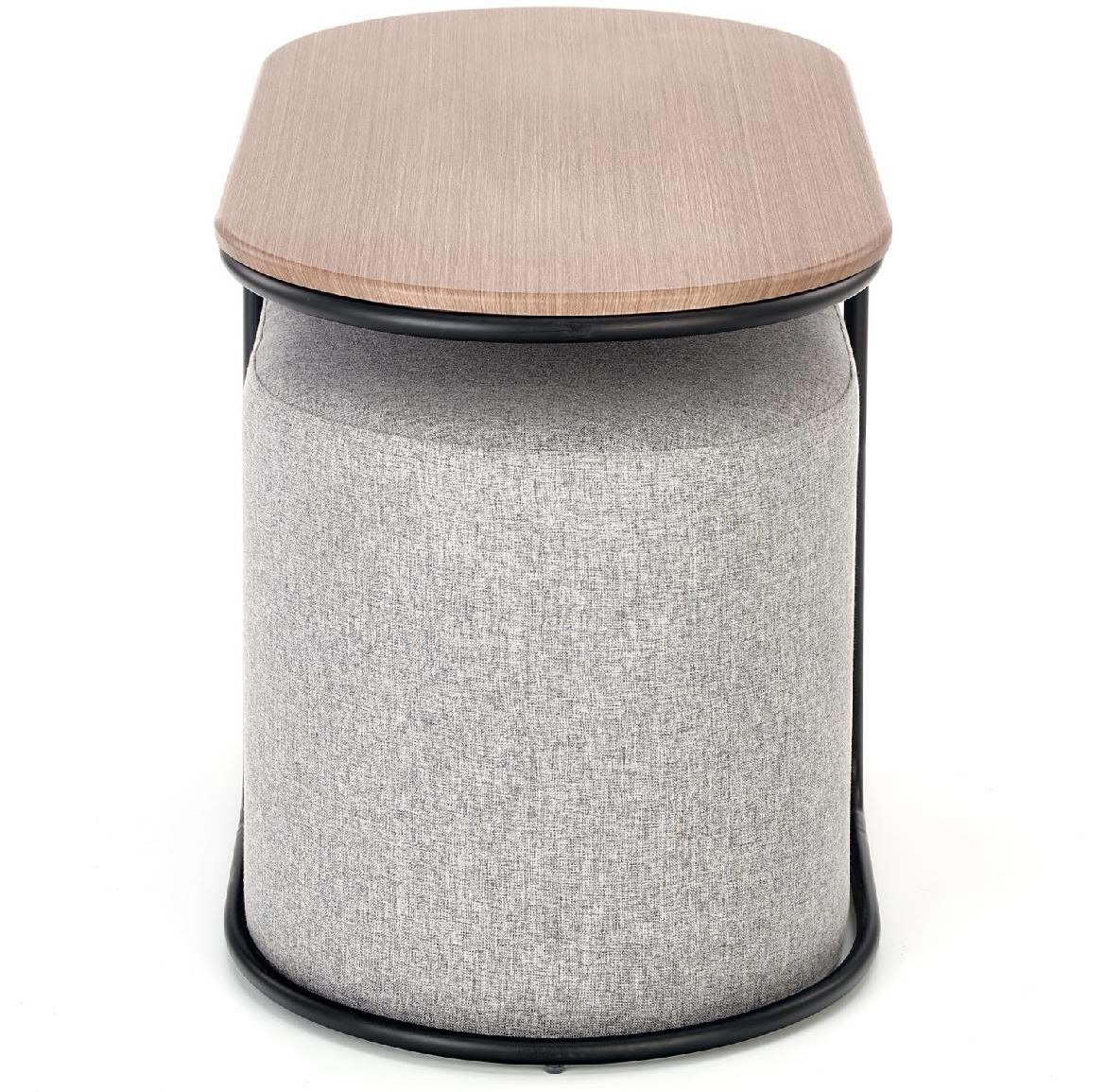 Pampa stocic+2 taburea 88x43x49 cm natur/belo/crni
