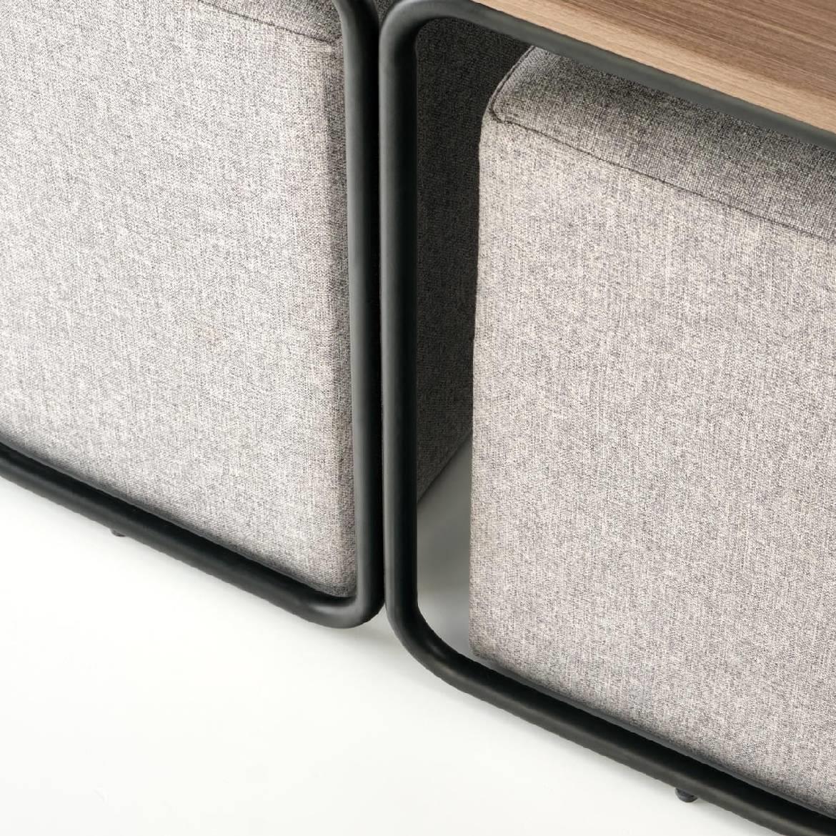 Pampa stocic+2 taburea 88x43x49 cm natur/belo/crni