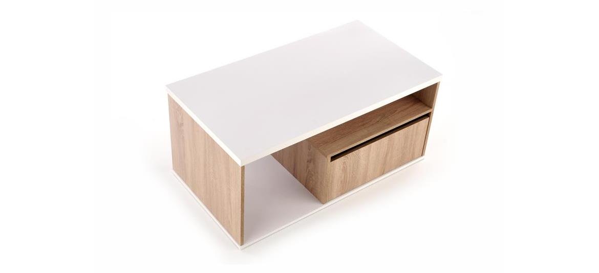 Pantera stolcic 1 fioka+1 polica 110x60x50 cm natur (sonoma hrast)/beli