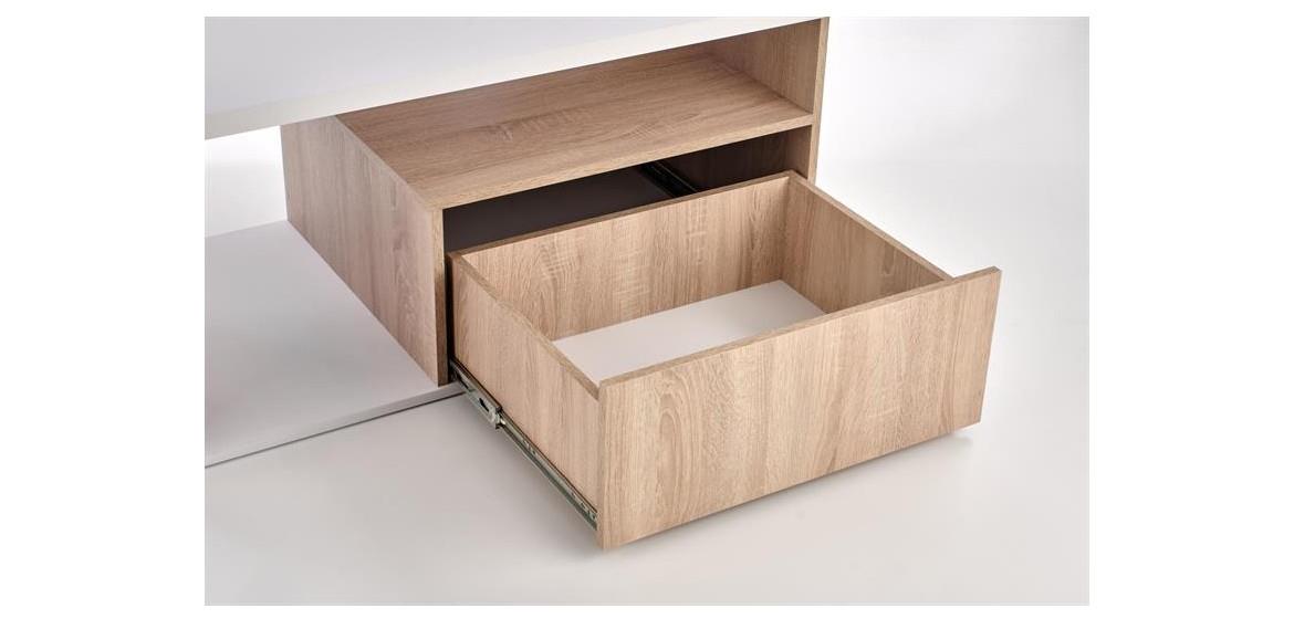 Pantera stolcic 1 fioka+1 polica 110x60x50 cm natur (sonoma hrast)/beli
