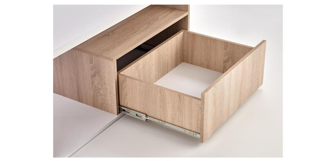 Pantera stolcic 1 fioka+1 polica 110x60x50 cm natur (sonoma hrast)/beli